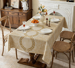 Embroidered Table Cloth, Waterproof and Wrinkle-Resistant Table Cover, Farmhouse Floral Square Tablecloth for Indoor Dining Room and Outdoor Parties