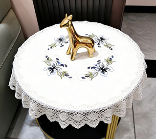 Square Flower Embroidered Lace Tablecloth, Floral Vintage Classic Table Cloth Cover for Home Dining Kitchen Decoration
