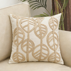 Embroidered everyday flower Throw Pillow, 18x18 inches Farmhouse Cottage Garden Pillow Shams Linen Blended Decorative Cushion Cover Case