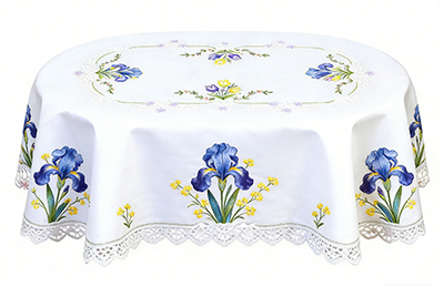 Embroidered Tulip Floral Tablecloth for Spring and Easters